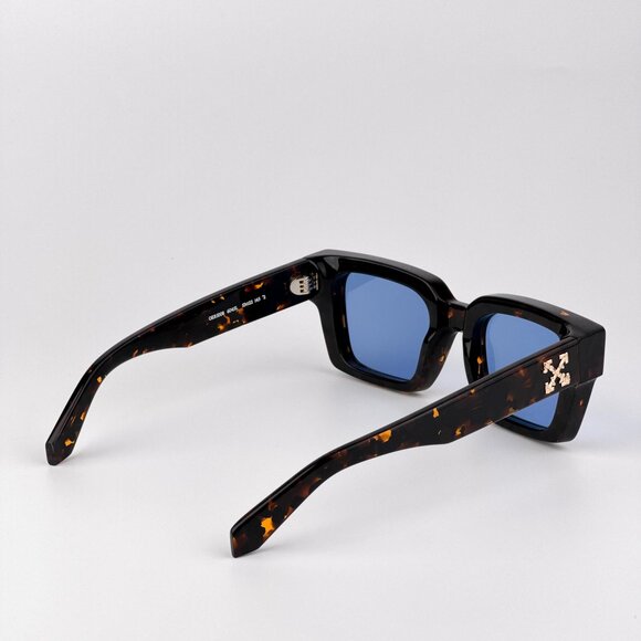 Off-White VIRGIL Sunglasses – Havana Square Frame Blue | Model OERI008 6045 - Picture 5 of 11